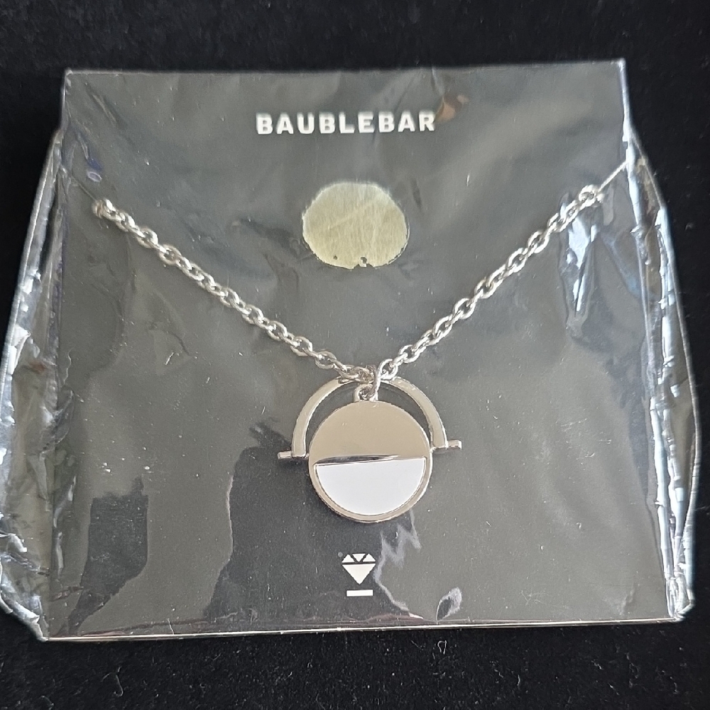 BaubleBar Chic Silver Pendant Necklace